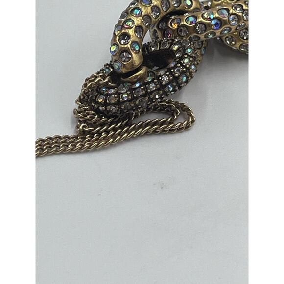 J. Crew Pave AB Rhinestone Crystal Oval Link Double Strand Necklace - Picture 10 of 14